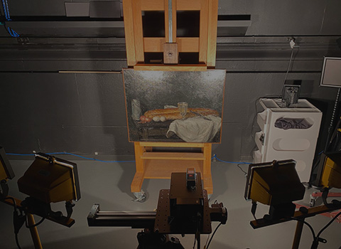 Researchers examine Cezanne’s painting using a large imaging machine